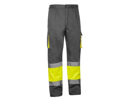 PANTALÓN BICOLOR GRIS AMARILLO / CONTRASTE