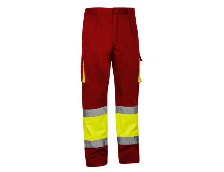 PANTALÓN BICOLOR ROJO AMARILLO/ CONTRASTE