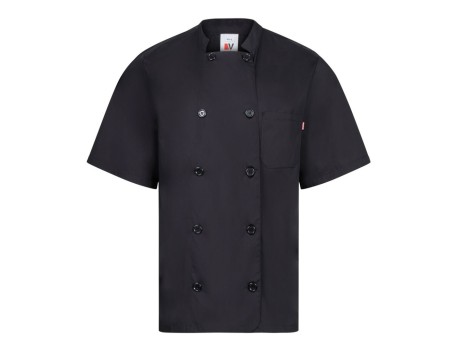 CHAQUETA COCINA MANGA CORTA NEGRA