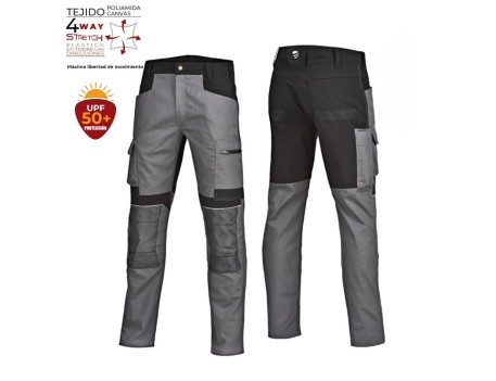 PANTALÓN POLAMIDA 4 WAY STRETCH PROWORK GRIS