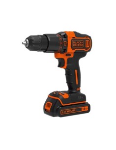 TALADRO PERCUTOR BLACK+DECKER 18V LITIO BATERÍA 1.5AH PORTABROCAS 10MM MALETÍN