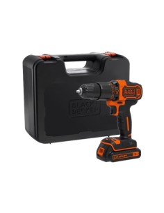 TALADRO PERCUTOR BLACK+DECKER 18V LITIO BATERÍA 1.5AH PORTABROCAS 10MM MALETÍN 2