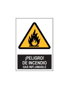 SEÑAL PE 21X29CM RIESGO INCENDIO GAS INF