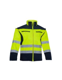 CAZADORA SOFTSHELL AV BICOLOR AMARILLO-MARINO