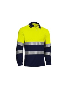 POLO MANGA LARGA BICOLOR AV AMARILLO/MARINO