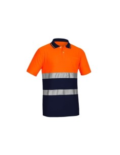 POLO MANGA LARGA BICOLOR AV NARANJA/MARINO
