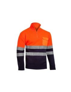 JERSEY CON CREMALLERA AV BICOLOR NARANJA- MARINO