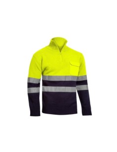 JERSEY CON CREMALLERA AV BICOLOR AMARILLO-MARINO