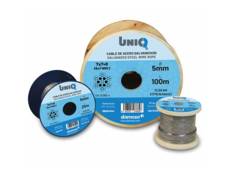 CABLE DE ACERO GALVANIZADO 4MM ALMA TEXTIL 25M