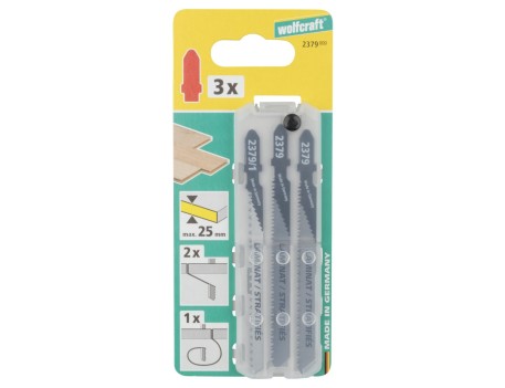 SET 3 HOJAS SIERRA CALAR PARA LAMINADO WOLFCRAFT