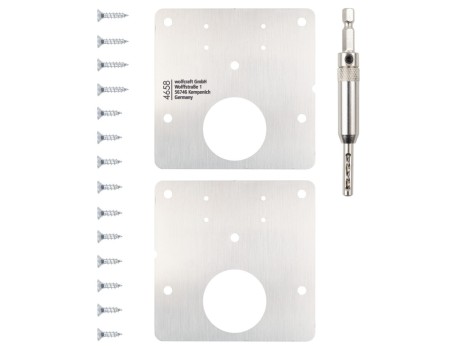 KIT REPARACIÓN BISAGRAS CAZOLETA 17 PIEZAS WOLFCRAFT