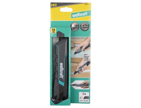 CÚTER PRO SAFETY 18MM CUCHILLA SEPARABLE WOLFCRAFT