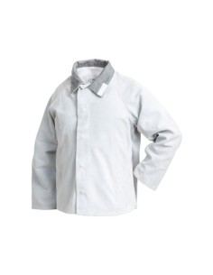 CHAQUETA CUERO SERRAJE SOLDADOR GRIS SAFETOP