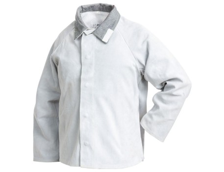 CHAQUETA CUERO SERRAJE SOLDADOR GRIS SAFETOP