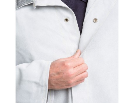 CHAQUETA CUERO SERRAJE SOLDADOR GRIS SAFETOP
