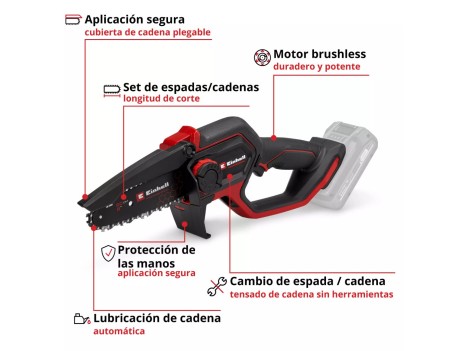 SIERRA PODADORA BATERÍA EINHELL GP-PS 18/20 LI 20CM
