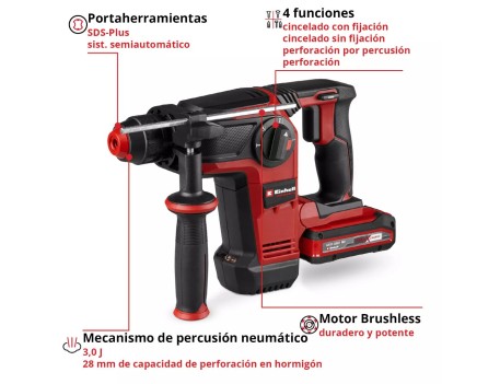 MARTILLO PERCUTOR EINHELL TP-HD 18/28 LI BL+4 18V