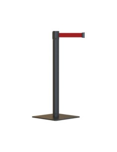 POSTE SEPARADOR CINTA RETRÁCTIL ROJA 3M BASE CUADRADA