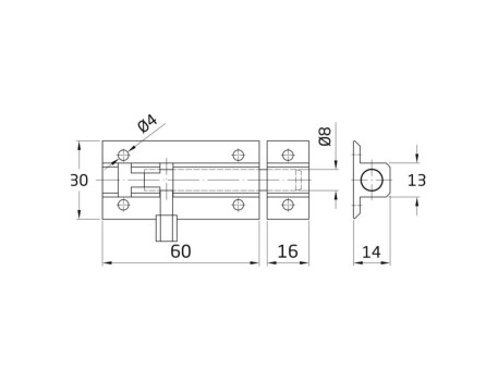 PASADOR CILÍNDRICO ALUMINIO NEGRO 500X60MM