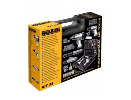 KIT HERRAMIENTAS NEUMÁTICAS 34 PCS NUAIR 8221074NUA