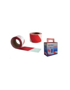 CINTA SEÑALIZACIÓN ROJO/BLANCO 10CMX200M CVTOOLS 1566