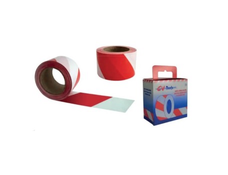 CINTA SEÑALIZACIÓN ROJO/BLANCO 10CMX200M CVTOOLS 1566