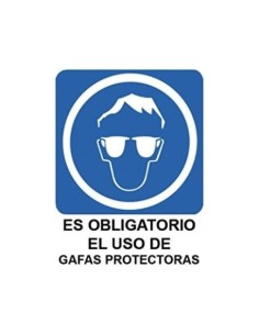 CARTEL PVC USO OBLIGATORIO GAFAS 40X30 CM (0226)