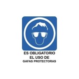 CARTEL PVC USO OBLIGATORIO GAFAS 40X30 CM (0226)