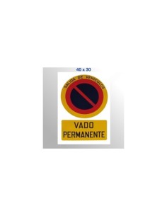 CARTEL ALUMINIO VADO PERMANENTE 420X297 MM