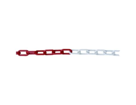 CADENA PLÁSTICO SEÑALIZACIÓN 5.5M ROJA/BLANCA CVTOOLS 1126