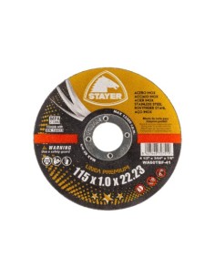DISCO CORTE INOX STAYER 115X1MM T41 PREMIUM