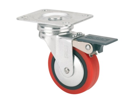 RUEDA GIRATORIA ALEX Ø100MM FRENO PLACA REF 1-0553