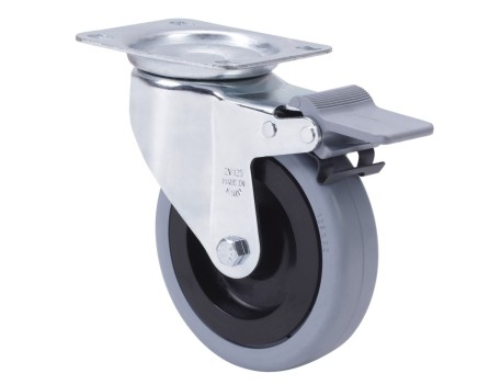 RUEDA GIRATORIA ALEX FRENO GOMA 80MM 2-2396