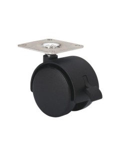 RUEDA GIRATORIA PLACA FRENO 100MM POLIAMIX 1-0462
