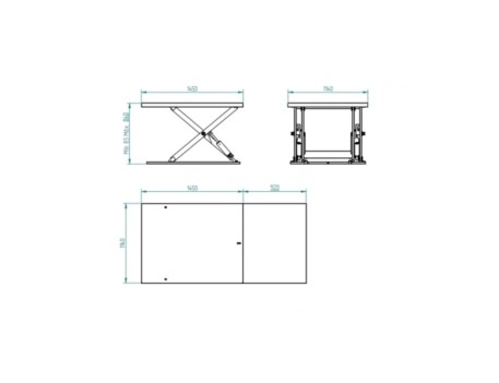 MESA ELEVADORA EXTRAPLANA CON RAMPA 1450X1140X1000