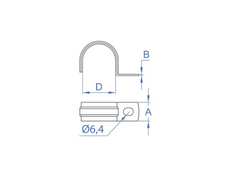 ABRAZADERA DE UN PIE ZINCADA PARA TUBOS INDEX