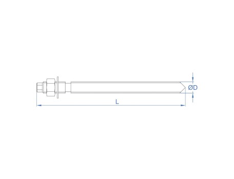 ESPÁRRAGO PARA ANCLAJE QUÍMICO BICROMATADO 20MM X 260MM