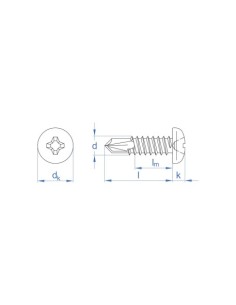 TORNILLO AUTOTALADRANTE INOX A2 CABEZA ALOMADA PH 4.8X19MM 2