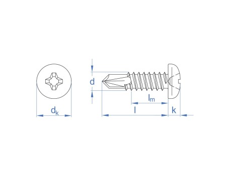 TORNILLO AUTOTALADRANTE INOX A2 CABEZA ALOMADA PH 4.8X19MM