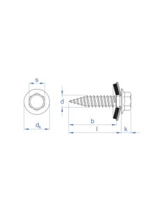 TORNILLO AUTORROSCANTE CABEZA HEXAGONAL CON ARANDELA INDEX 2