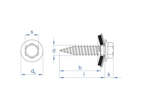 TORNILLO AUTORROSCANTE CABEZA HEXAGONAL CON ARANDELA INDEX