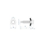 TORNILLO AUTORROSCANTE CABEZA HEXAGONAL CON ARANDELA INDEX