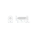 TORNILLO PARA METAL PHILIPS ZINCADO INDEX 4.8MM X 32MM