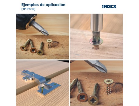 TORNILLO TIRAFONDO PARA MADERA CABEZA AVELLANADA POZI 3MM X 16MM INDEX