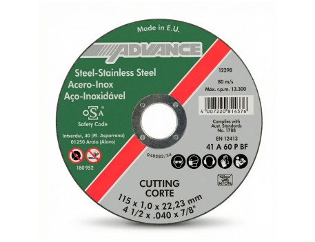 DISCO CORTE RECTO EHT 115X1.2X22.23 ACERO INOX