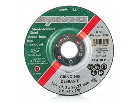 DISCO LAMINADO SA-E 125X6.3 A30 P INOX ADVANCE