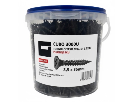 CUBO 3000UD TORNILLO YESO NEGATIVO 1P 3.5X35MM