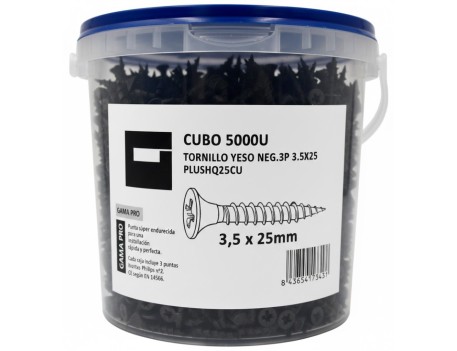 CUBO 5000UD TORNILLO YESO NEGATIVO 3P 3.5X25MM