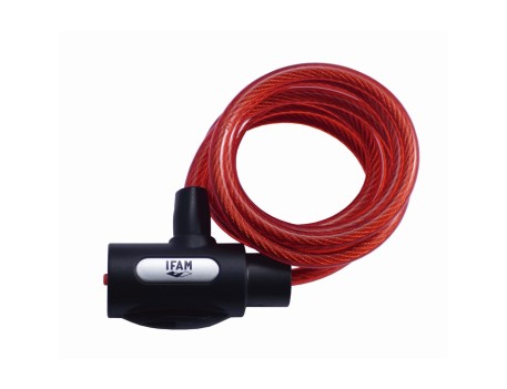 CABLE ESPIRAL JUNIOR ROJO IFAM 180CM 8MM