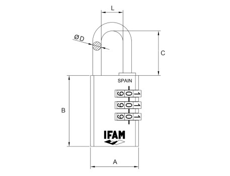 CANDADO COMBINACIÓN LATÓN IFAM 40MM